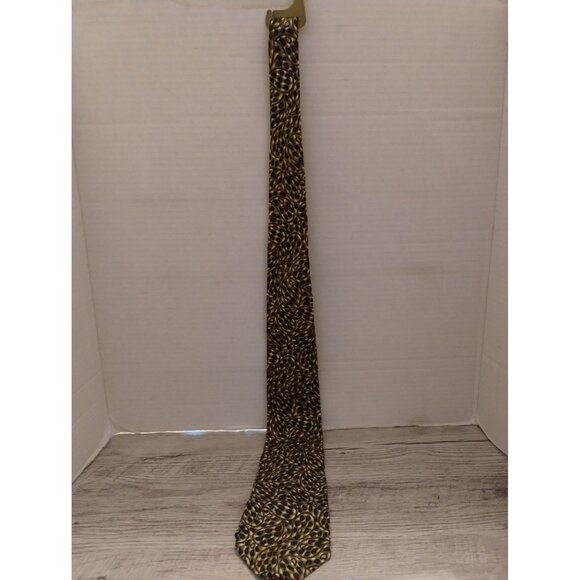 Perry Ellis Portfolio Italian Silk Tie 55" Gold With Multicolor Paisley Pattern - Picture 2 of 3